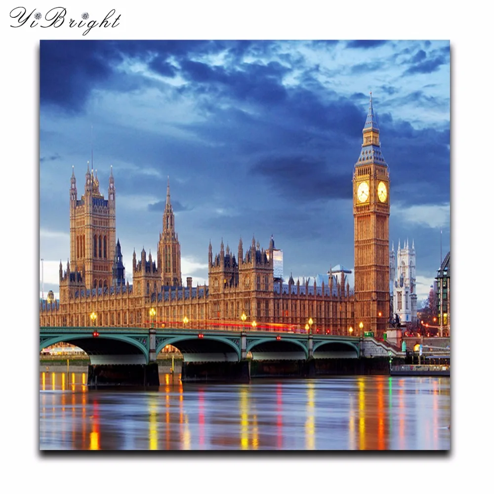 

NEW DIY 5D Diamond Painting London Bridge and Big Ben scenery Cross Stitch Diamond Embroidery Mosaic Wall Stickers Decor Gift