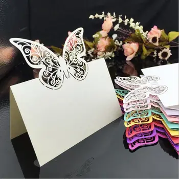

50pcs Laser Cut Butterfly Table Name Place Card Setting Wedding Party Supplies