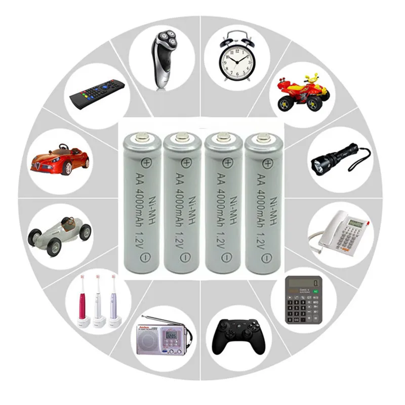 

10PCS 4000mAh Ni-MH AA Battery NI-MH 1.2V Neutral AA rechargeable battery batteries Free shipping