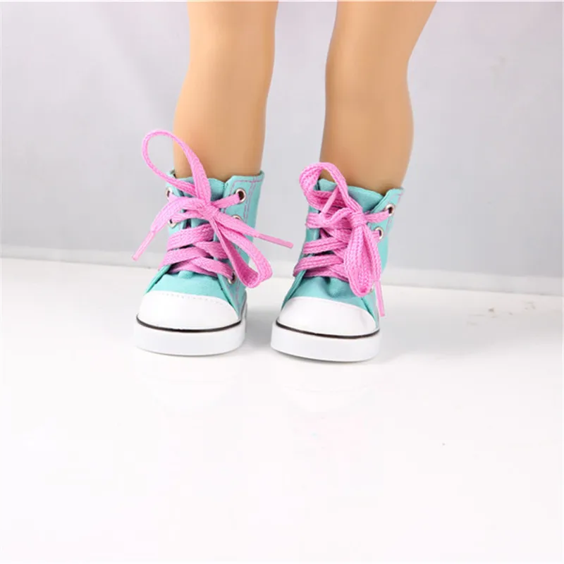 High Quality Doll Accessories New Baby Born Doll Bue High Top Shoes For 18