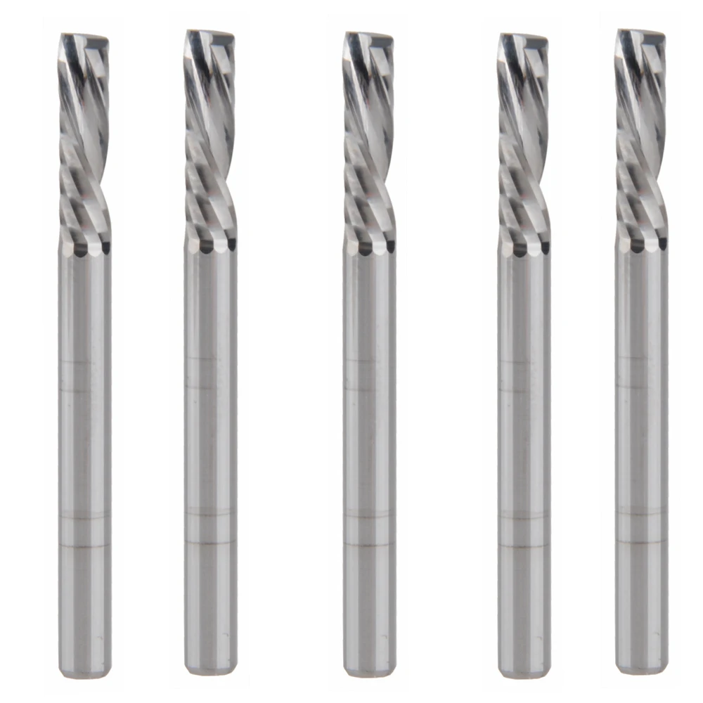 5pc 3.175X12mm Down Cut Cutters,Left handed 1 Flute End Mill Carbide