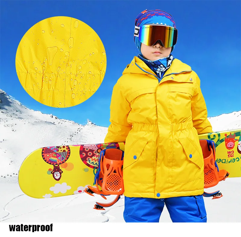 Marsnow/лыжная куртка и штаны для детей, новинка года,, водонепроницаемый комплект для малышей, ветрозащитный водонепроницаемый лыжный костюм для детей до-30 лет