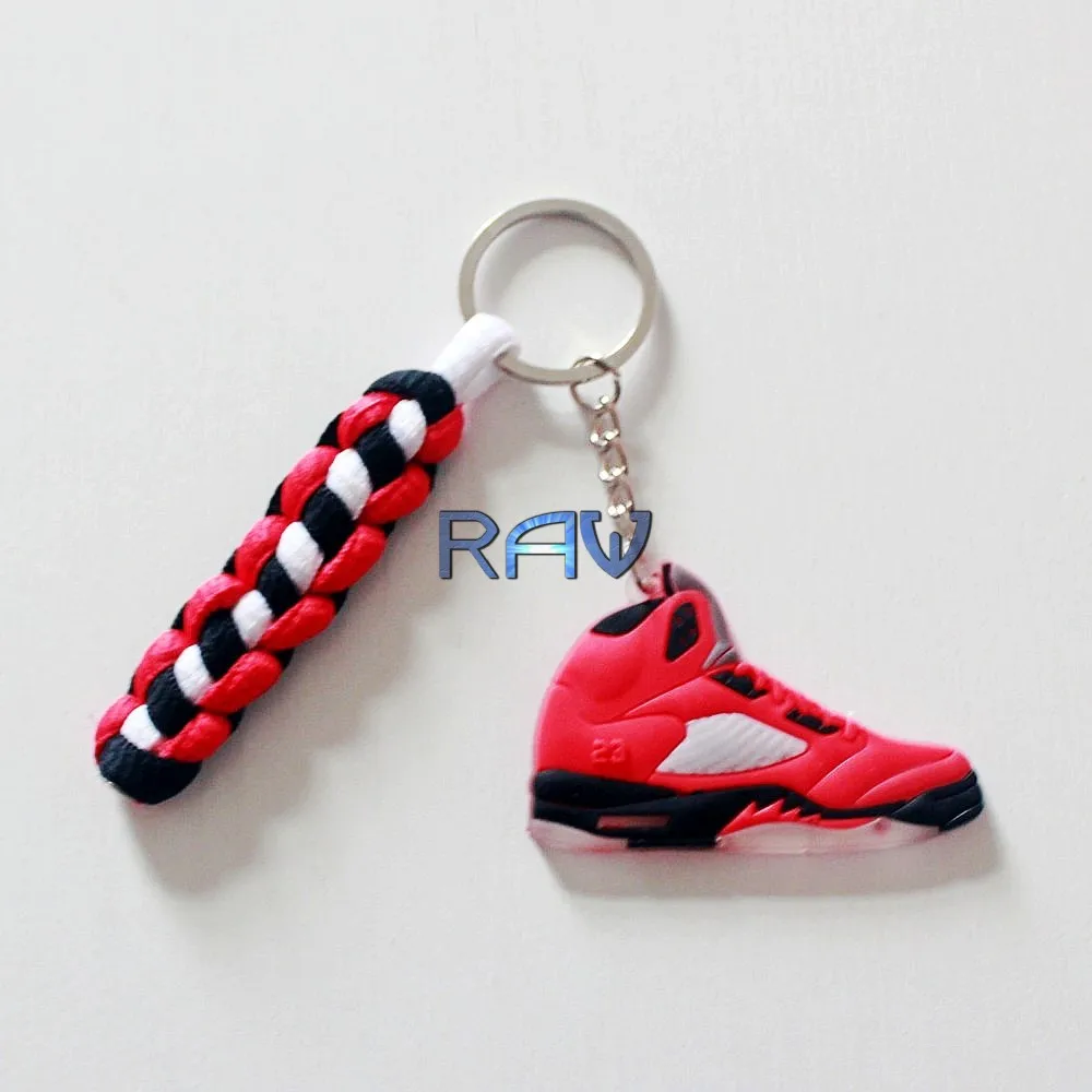 Jordan Retro Shoes Keychain Air Jordan V (5) Raging Bull Red Suede