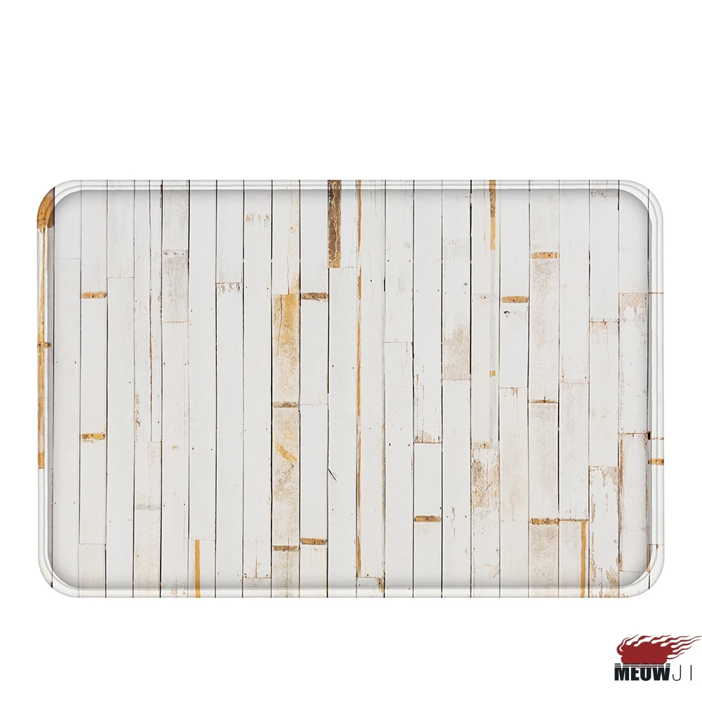

[MIAOJI] Fresh Archaic Faux Wood Grain Board Soft Carpet Doormat Bath Mat Absorbent Non-slip 40x60cm
