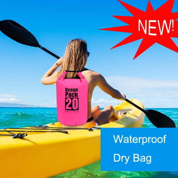 

20L Ocean Pack Waterproof Bag Dry Sack Outdoor Letter Print PVC Bags for Sport Swimming Camping Fishing Rafting