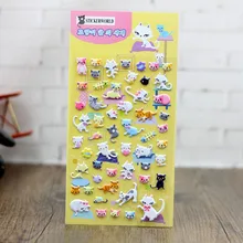 2pcs Kawaii 3d Cute Cat Cartoon Bubble Sticker Children font b Toy b font Nursery Collage