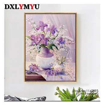 

5D Diy Diamond Painting Flower Picture Rhinestone Cross Stitch Crystal Crafts Round Diamond Mosaic Kit Full Diamond Embroidery