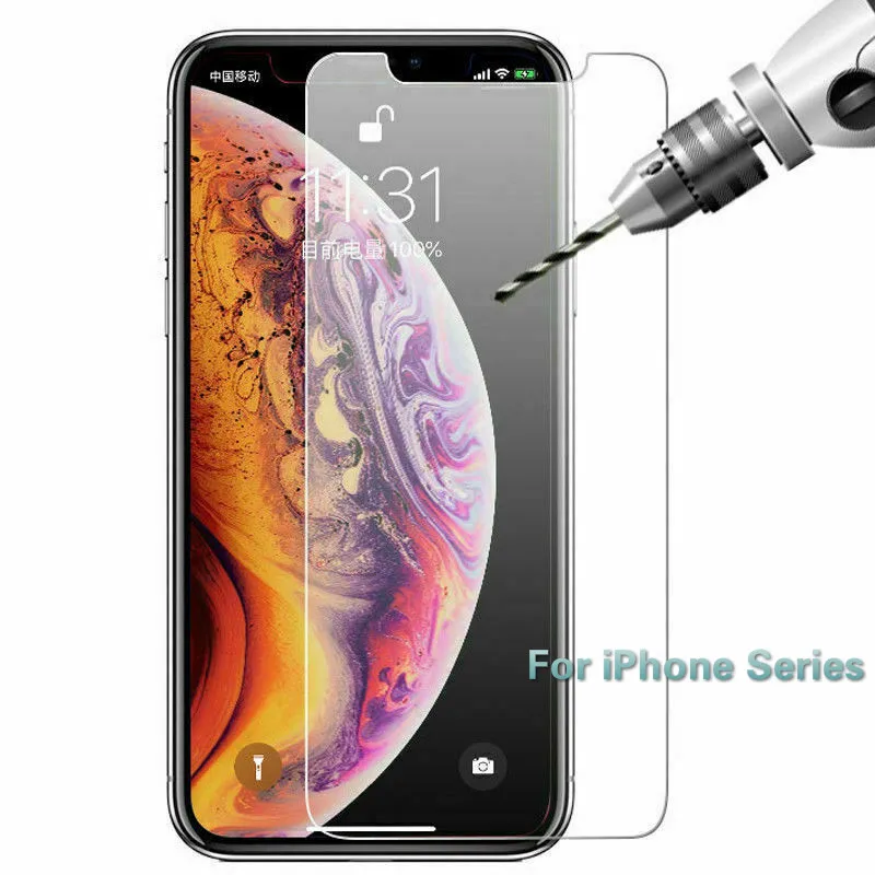 

Tempered glass For iPhone XSMax X 7 8 6 6S Plus 5 5S SE 7plus 9H Screen protector Case Cover guard glass for iPhone X XS Max XR