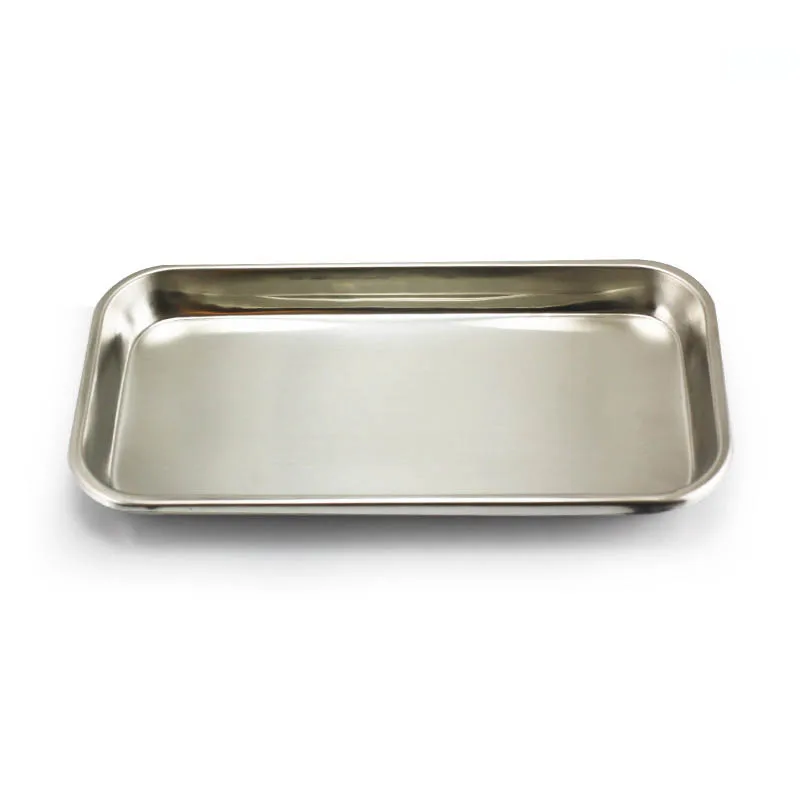 1Pcs Stainless Steel Medical Tray Square Dental Plate Oral Care Dentist