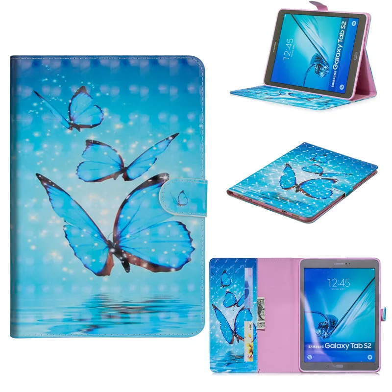 Новый чехол кошелек для Samsung Galaxy Tab S2 9 7 T810 T813 T815 T819 дюйма ТПУ кожа 3D мультяшный