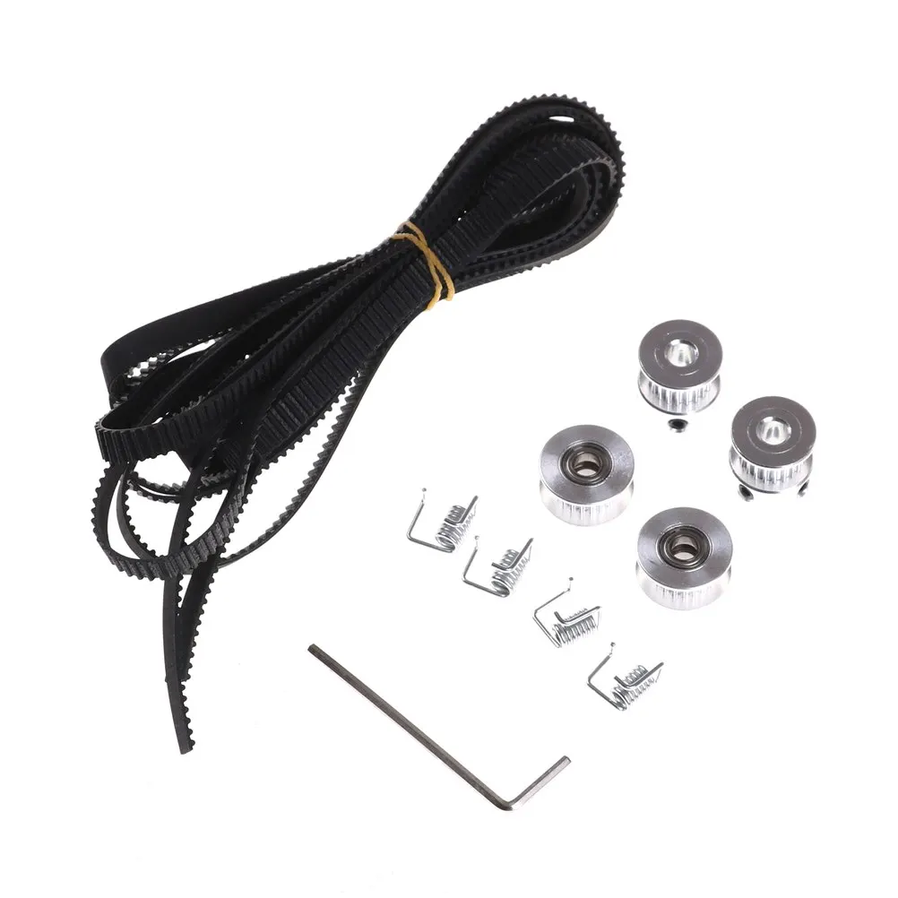 1 Set 2.5m 20T GT2 Timing Belt +4pcs Pulley Idler + 4pcs Tensioner 3D Printer Tool
