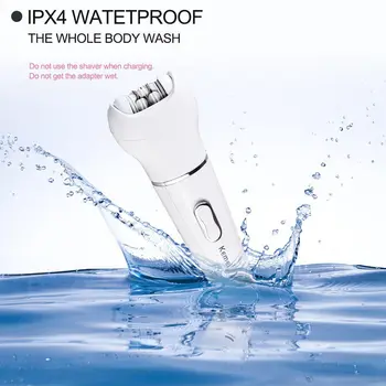 

Kemei KM-2199 5-in-1 Electric Hair Remover Trimmer Wet and Dry Rechargeable Lady Shaver Epilator Facial Massage Tool Kit with