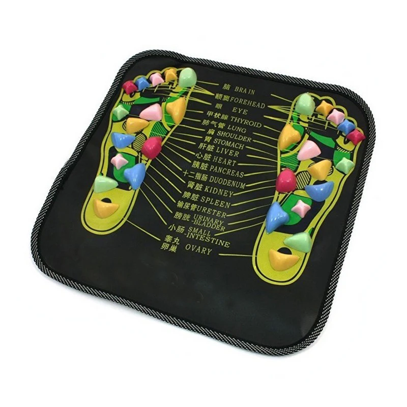 

Acupuncture Cobblestone Colorful Foot Reflexology Walk Stone Square Foot Massager Cushion for Relax Body 1 Piece