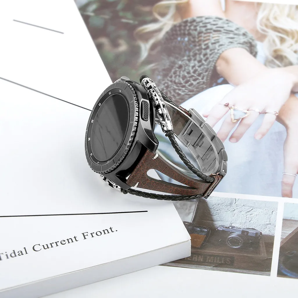 Кожаный браслет ручной работы браслет ремни для samsung Galaxy Watch(46 мм) Лучшая цена браслет ремешок на запястье