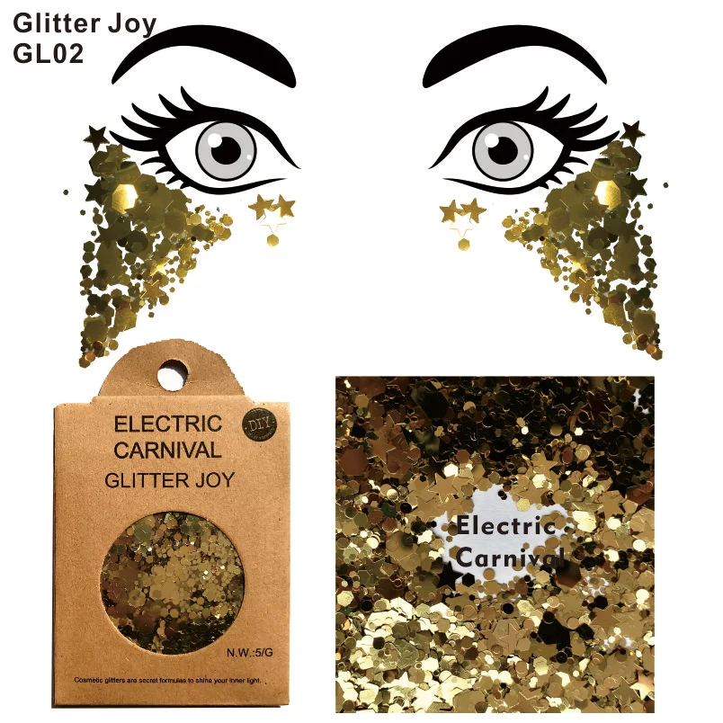 

GL02 one pack of Electric Carnival Shiny Glitter Sequins for Eye Shadow Face Body Nails Festivals