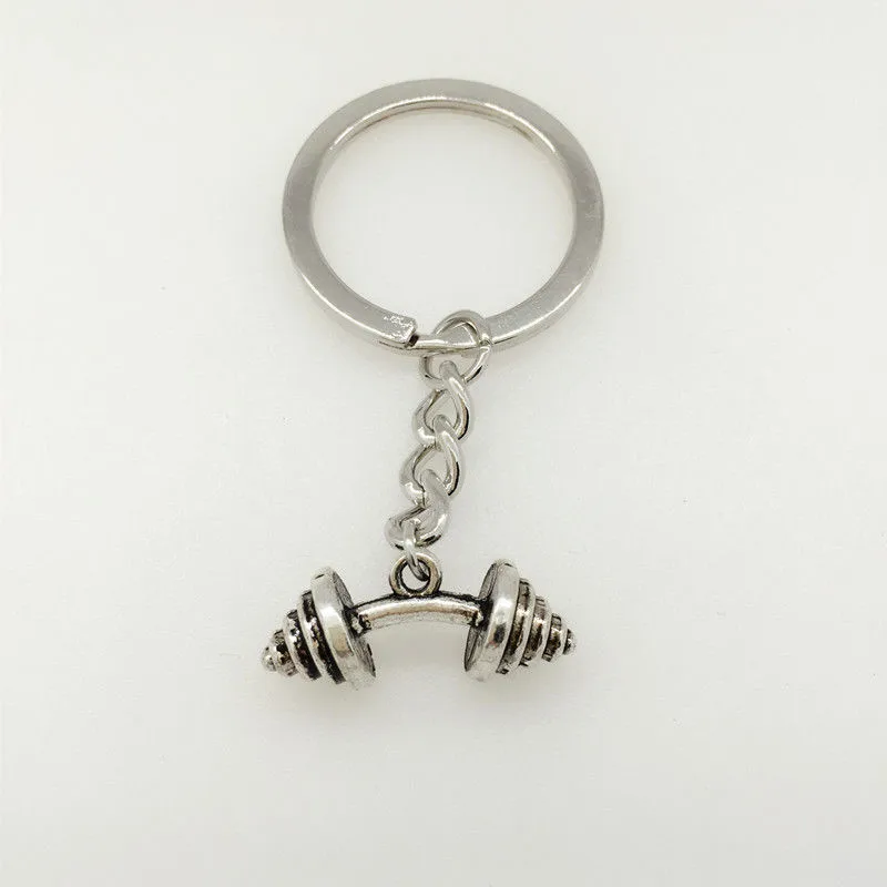 

1PCS BARBELL WEIGHT Charm Keychain * Fitness Crossfit Bodybuilding Gym