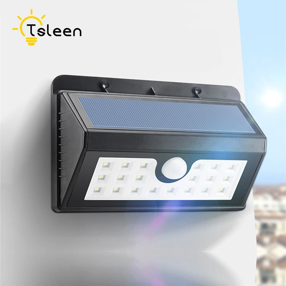 

2pcs solar light black 20 LED Solar Power PIR Motion Sensor Wall Light Wireless Outdoor Wall/Yard Outside Waterproof Garden Lamp