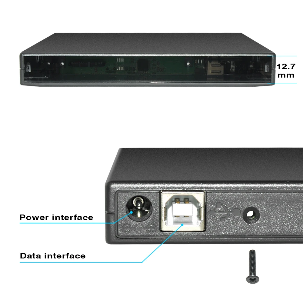 2,0 мм USB 12,7 внешний DVD CD-ROM чехол для ноутбука Настольный ПК оптический диск SATA к SATA Внешний DVD корпус