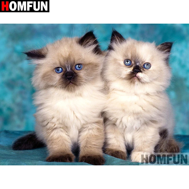 

HOMFUN Full Square/Round Drill 5D DIY Diamond Painting "cat" Embroidery Cross Stitch 5D Home A07911