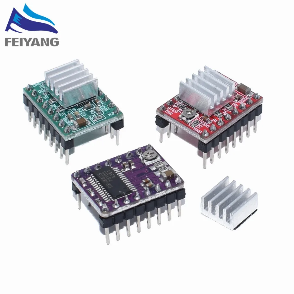 3D أجزاء الطابعة StepStick A4988 DRV8825 محرك متدرج سائق مع الحرارة بالوعة الناقل Reprap RAMPS 1.4