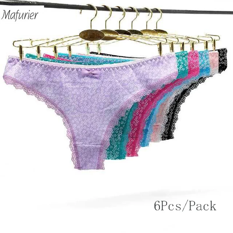 

Mafurier 2019 New Women Sexy Underwear Panties Lady's Knickers Thong Female Cotton Briefs G-string Tangas For Women 6Pcs/Lot