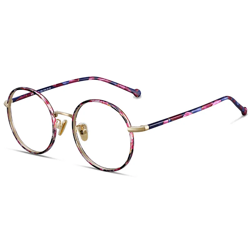 Acetat Klar Computer Runde Hohe pink Optische Gläser Decorativenx Rahmen Blue Frau Qualität Brillen Mode 500XUT