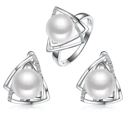 серебро 925 комплекты жемчуг бижутерия комплекты кольцо жемчуг натуральный в серебре бижутерия серьги ювелирные наборы набор сережек