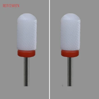 

2 Pcs/Lot White Ceramic Nail Drill Bit - Large Rounded Top Bit - F (0063.066)