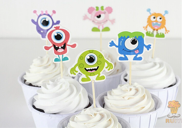 24pcs Monsters University candy bar cupcake toppers picks decoration baby shower kids birthday