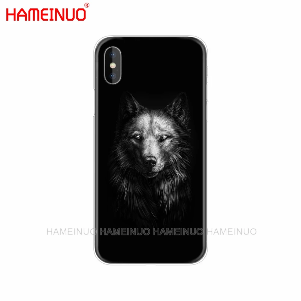 HAMEINUO Темная ночь волк Чехол для мобильного телефона чехол для iPhone X 8 7 6 4 4S 5 5S SE 5c 6s плюс - Цвет: 81460