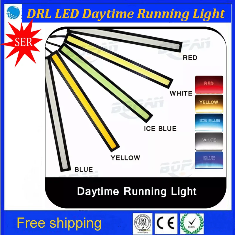 

2Pcs/Pair 17cm COB DRL LED Daytime Running Light Auto Lamp External Lights For Universal Car 100% Waterproof Free Shipping