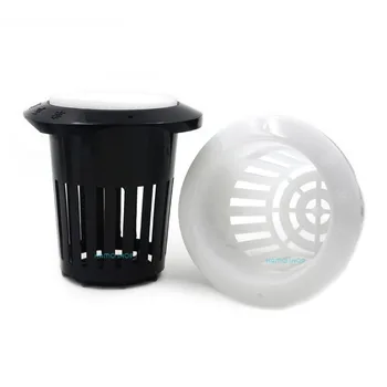 

10pcs 6# Mix Black White Colors Mesh Pot Net Basket+Clone Cloning Collar Foam Hydroponic Aeroponic