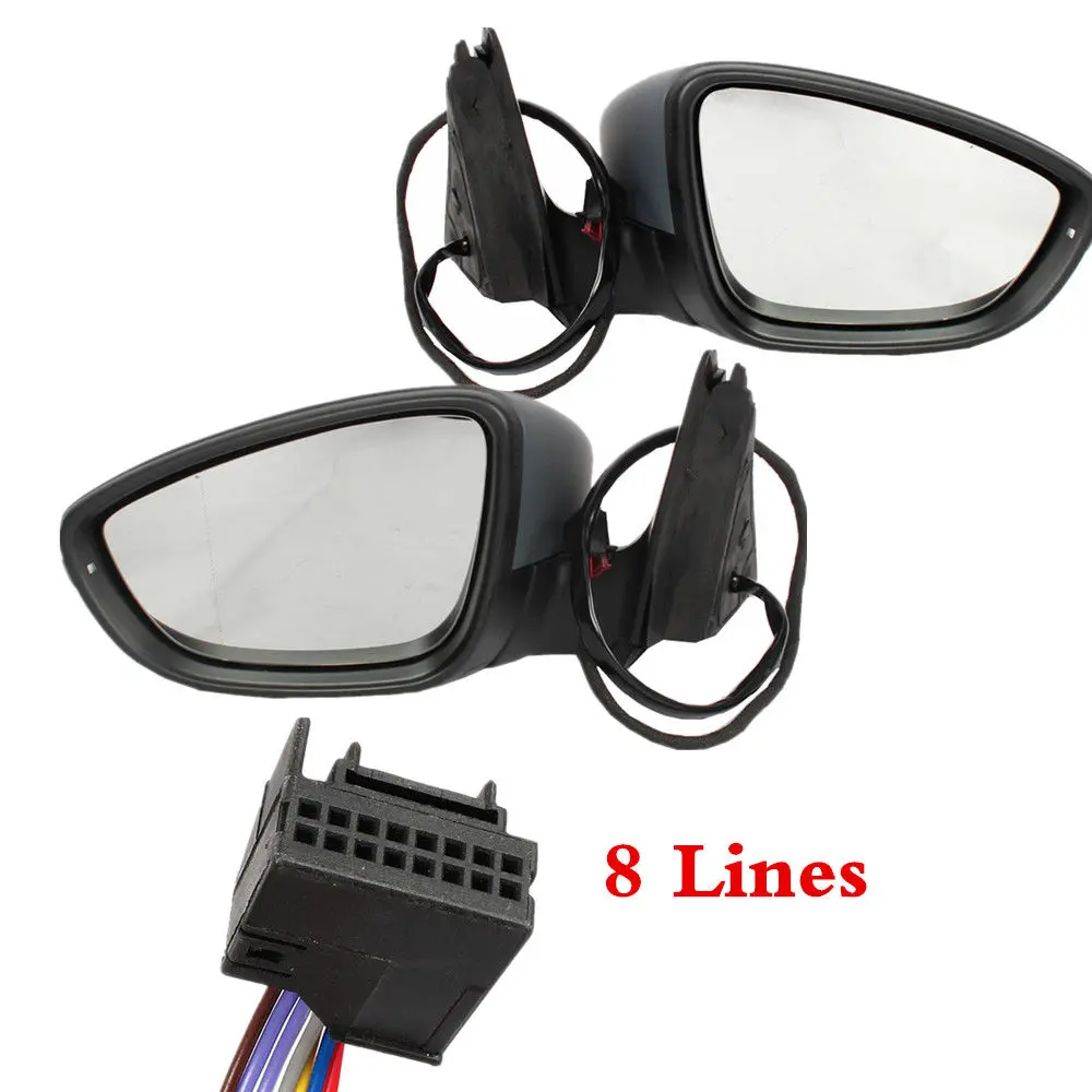 8 Lines Left Right Door Side Wing Mirror Heated Folding Signal Light