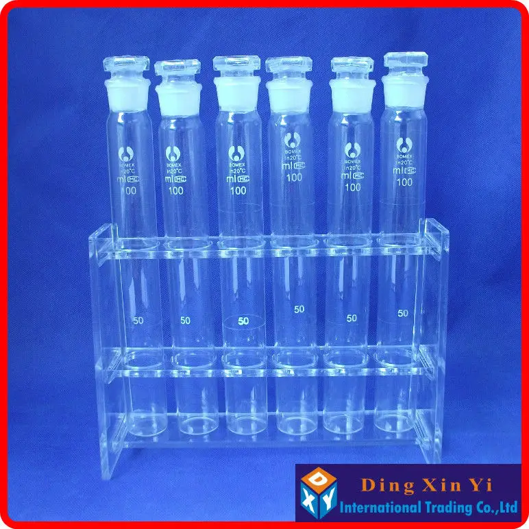 Lab 100mlx6 Organic glass colorimetric tube rack,Colorimetric Organic Glass Nessler Tube Rack,high quality