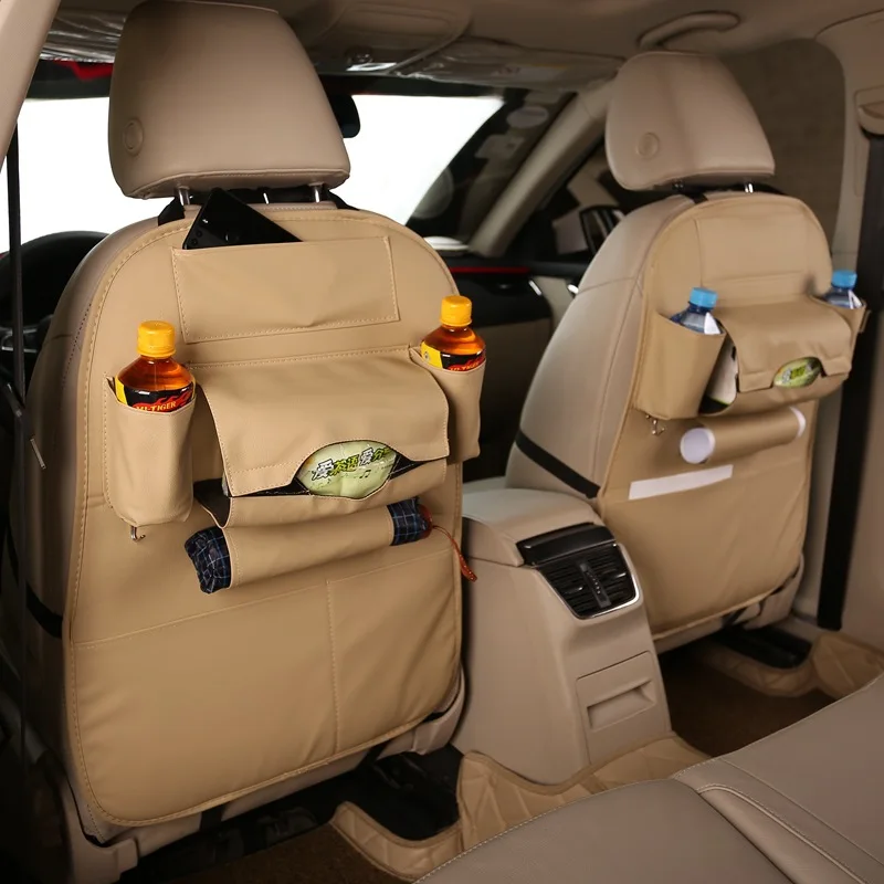 Urijk 1PC Leather Car Seat Storage Bags Back Bag Organizer Car Seat