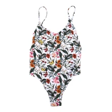 One Piece Swimsuit Cross Back Swimwear Women Swimsuit Vintage Retro Bathing Suits Beach Wear Swim Print Monokini