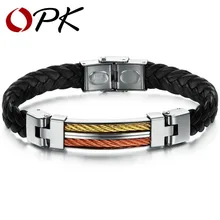 ОПК ЮВЕЛИРНЫЙ 2013 горячий нержавеющей стали PU кожа и браслет для мужчин ручной работы винтажные корейских ювелирных 821
