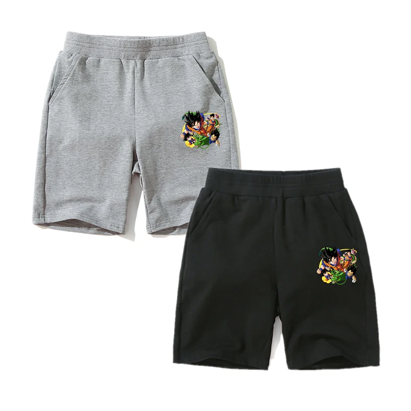 Мультфильм Dragon Ball шорты для детей, летний комплект для маленьких мальчиков короткие брюки Гоку детская повседневная одежда штаны для маленьких мальчиков, штаны с карманами