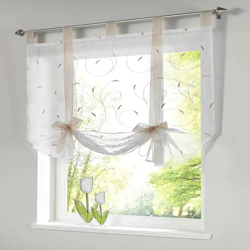 

European Ribbon Roman Curtain Home Wave Blinds Stitching Colors Ling Room Balcony Short Curtains Multi-size 2019 New