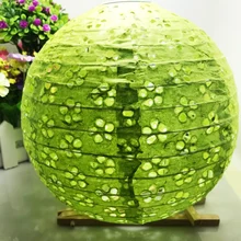 Nes китайский фестивальный принадлежности зеленый кружево как полые бумажные фонари для вечерние и свадебные украшения подвесной бумажный шар 4 размера