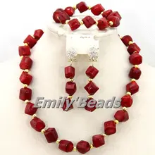 Новинка Дизайн африканских Коралловые Бусины Ювелирные наборы красный нигерийские Свадебные африканские костюм Бусины Ювелирные наборы cj377