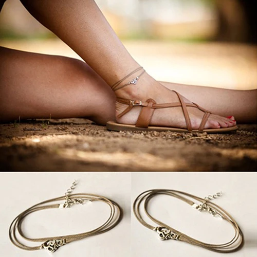 

1Pc Vintage Beach Yoga Bohemian Cord Ankle Bracelet Foot Chain Anklet Jewelry