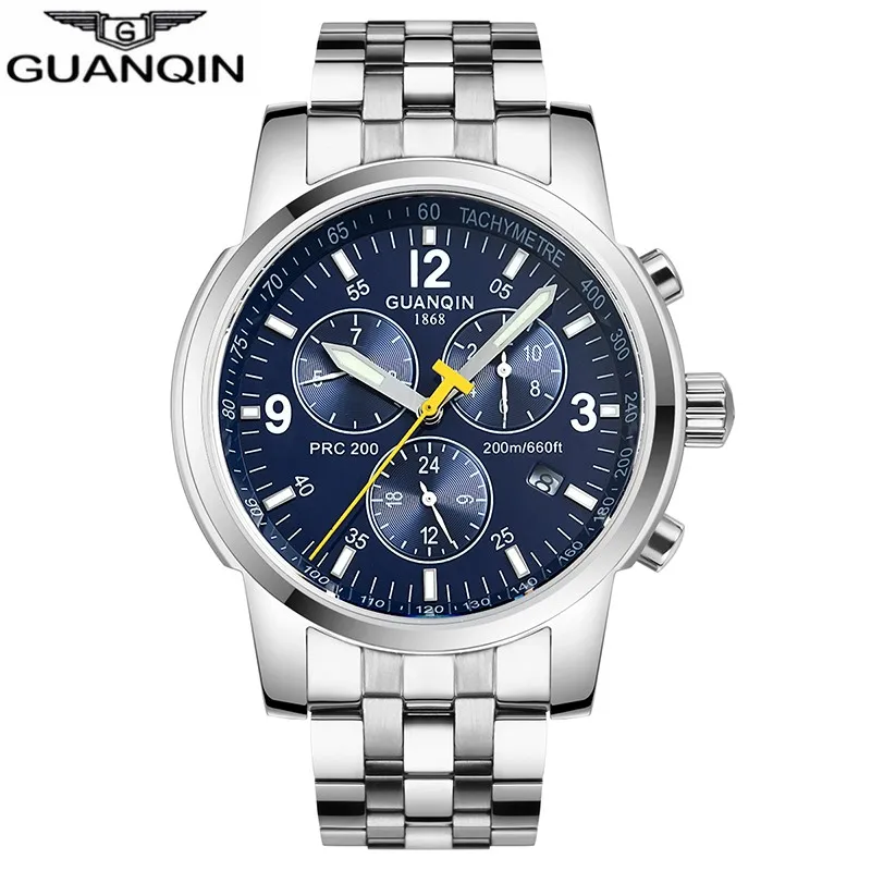 GUANQIN, часы для мужчин, механические, для плавания, автоматические, спортивные, 200 м, водонепроницаемые, мужские часы, Топ бренд, роскошные часы, relogio masculino - Цвет: A