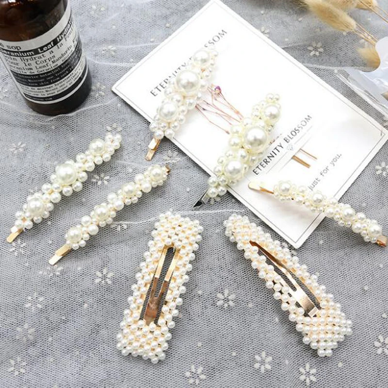 

New Fashion Hairpins Special Offer Hats Headbands Women Hair Accessories Girls Elegant Pearl Geometric Alloy Hair Barrettes