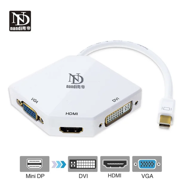 dock thunderbolt 2 hub Mini Display Port to hdmi vga dvi Adapter 3 In1 ...