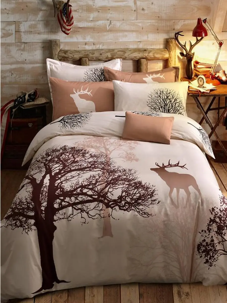 

4 Pcs Bedding Set Creative Tree Pattern Soft Cozy Bedclothes Set