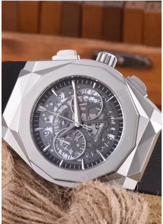 

Luxury Brand New Men StopWatch Quartz Chronograph Watch Rose Gold Silver Sang Bleu Black Rubber Unico Date Sapphire Watches AAA+