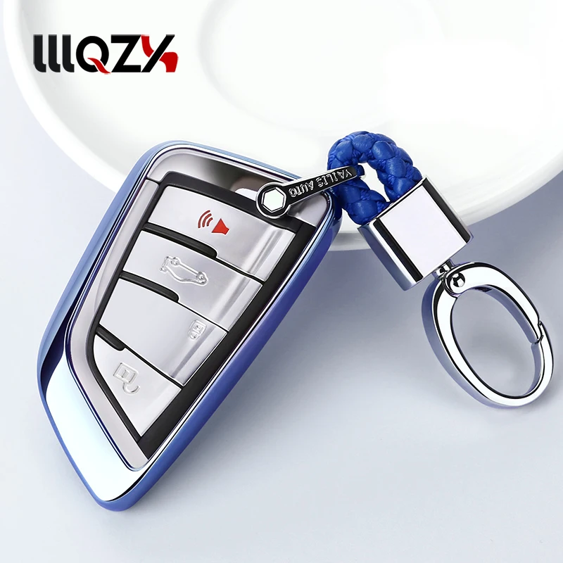 

LLLQZX Car Styling Key Cover Case Fit For BMW X1 X3 X4 X5 X6 28i 35i 2018 525i M760Li 740li 730 X Sieries Car Key Chain Key Ring