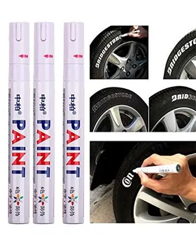 

3 pcs CAR TIRE TYRE THREAD WHITE MARKER PERMANENT WATERPROOF METAL RUBBER GALSS,