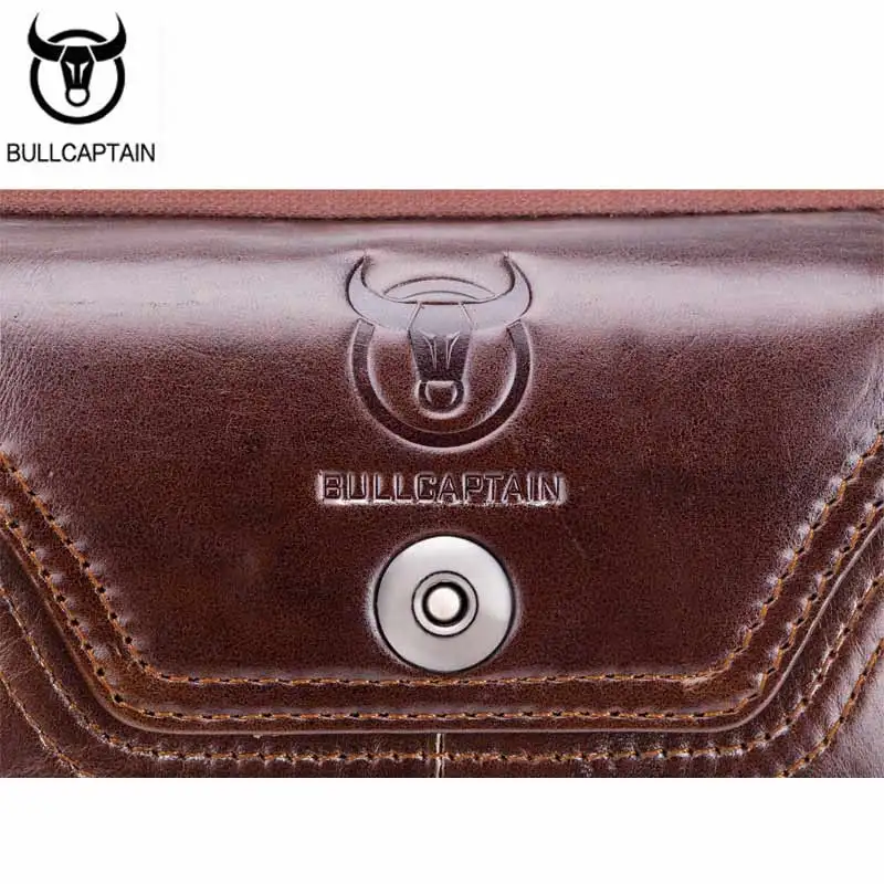 BULLCAPTAIN 2017 حار بيع حزمة مراوح الرجال الخصر أكياس حقيبة جلدية أصلية الخصر حزم الهاتف المحمول السجائر الحقائب حزام الذكور